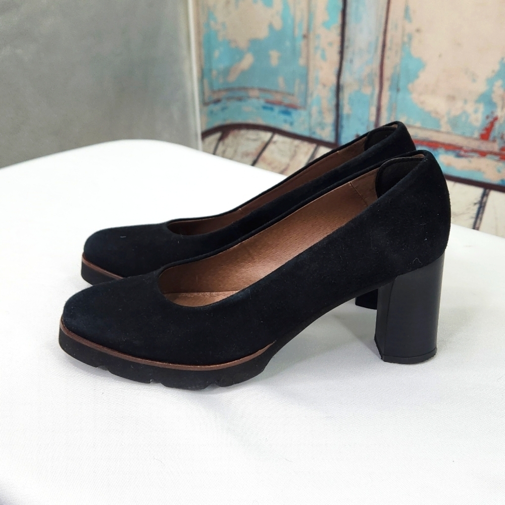 Wonders Wonderfly Suede Platform Block Heel - image 2